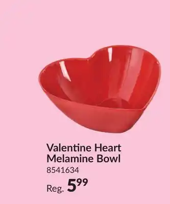 Party City Valentines Heart Shaped Melamine Bowl offer