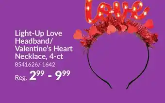 Party City Valentines Light-Up Love Headband offer