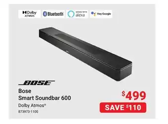 Visions Electronics Bose Smart Soundbar 600 offer