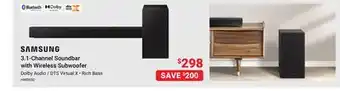 Visions Electronics Samsung 3.1-Channel Soundbar with Wireless Subwoofer offer