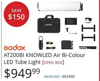 Vistek Godox KNOWLED Air Bi-Colour LED Tube Light offer