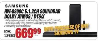 Centre Hi-Fi SAMSUNG 5.1.2CH SOUNDBAR DOLBY ATMOS / DTS:X offer