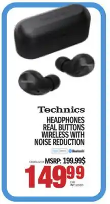 Centre Hi-Fi TECHNICS HEADPHONES REAL BUTTONS WIRELESS WITH NOISE REDUCTION offer