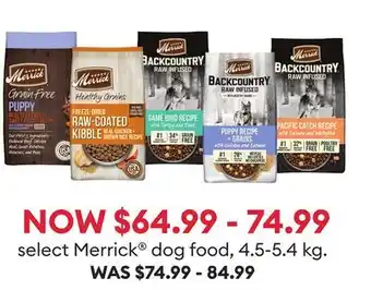 Petsmart select Merrick dog food offer