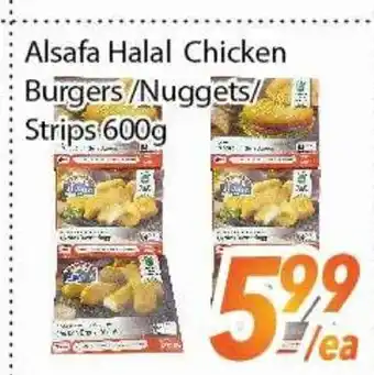 Bestco Food Mart Alsafa Halal Chicken Burgers/Nuggets Strips 600g offer