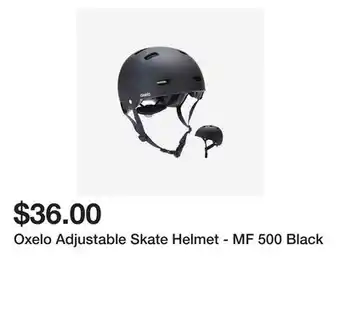 Decathlon Oxelo Adjustable Skate Helmet - MF 500 Black offer