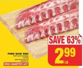 No Frills PORK BACK RIBS offer