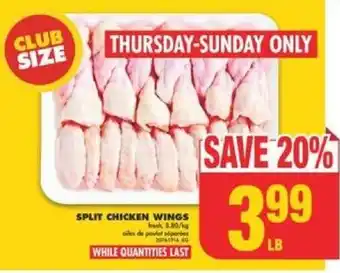 No Frills SPLIT CHICKEN WINGS offer