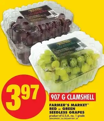No Frills Farmer's Market Red or Green Seedless Grapes offer