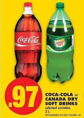 No Frills Coca-Cola or Canada Dry Soft Drinks offer