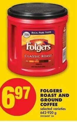 No Frills Folgers Roast And Ground Coffee offer