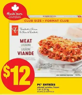 No Frills Entrées offer