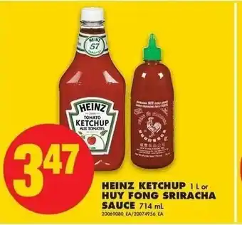 No Frills Heinz Ketchup Huy Fong Sriracha Sauce offer