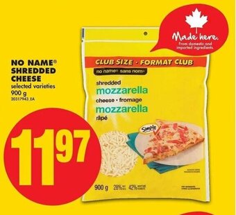 No Frills No Name Shredded Cheese offer