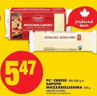 No Frills Cheese Saputo Mozzarellissima offer