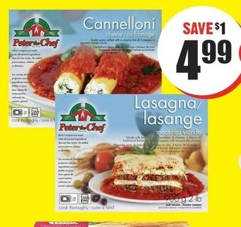 FreshCo Peter The Chef Meat Lasagna or Cheese Cannelloni offer