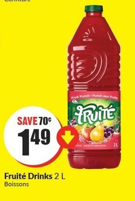 FreshCo Fruité drinks offer