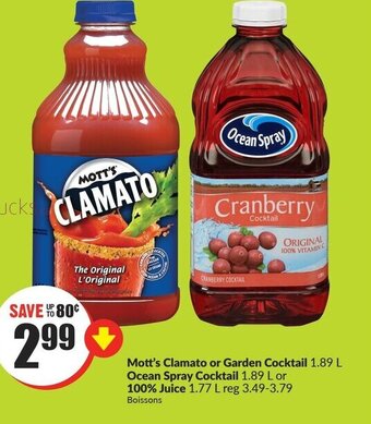 FreshCo Mott's clamato or garden cocktail offer