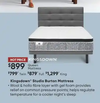 Sleep Country Kingsdown Studio Burton Mattress offer