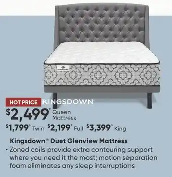 Sleep Country Kingsdown Duet Glenview Mattress offer