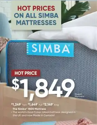 Sleep Country The Simba 1500 Mattress offer