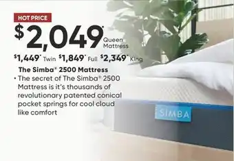 Sleep Country The Simba 2500 Mattress offer