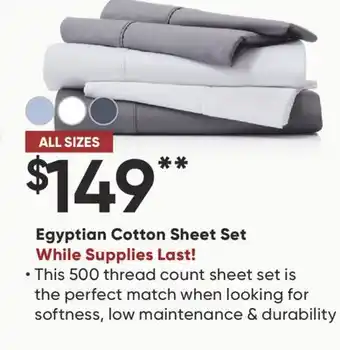 Sleep Country Egyptian Cotton Sheet Set offer