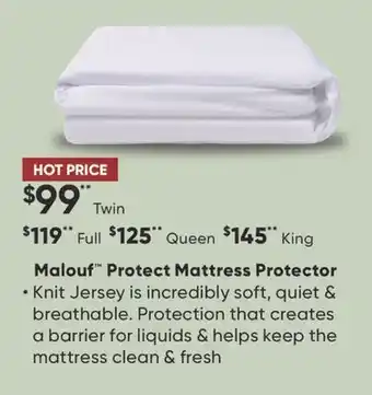 Sleep Country Malouf Protect Mattress Protector offer