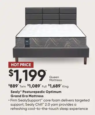 Sleep Country Sealy Posturepedic Optimum Grand Era Mattress offer