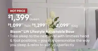 Dormez Vous Bloom lift lifestyle adjustable base offer