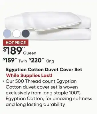 Dormez Vous Egyptian Cotton Duvet Cover Set offer
