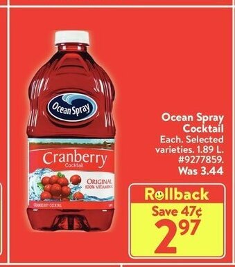 Walmart Ocean Spray Cocktail offer