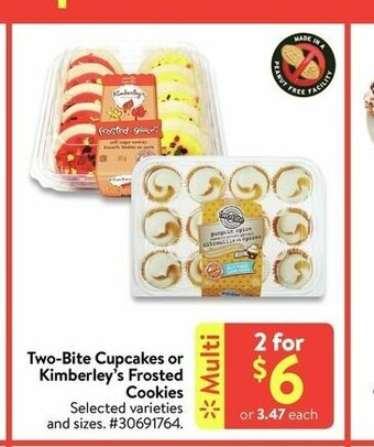 Walmart Two-Bite Cupcakes or Kimberley's Frosted Cookies offer