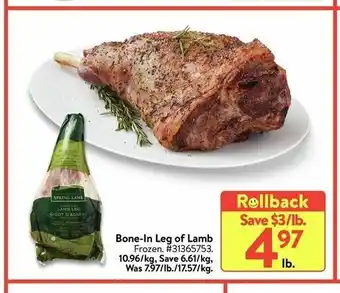 Walmart Bone-in Leg of Lamb offer