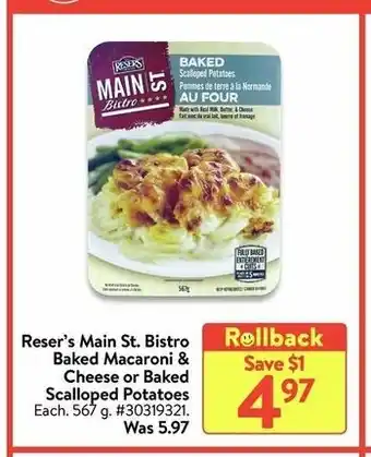 Walmart Reser's Main St. Bisto Baked Macaroni & Cheese offer