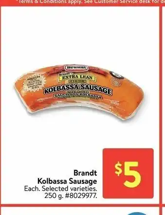 Walmart Bradt Kolbassa Sausage offer