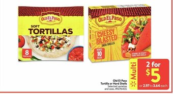 Walmart Old El Paso Tortilla or Hard Shells offer