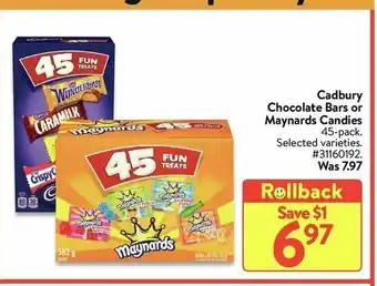 Walmart Cadburry Chocolate Bars or Maynards Candies offer