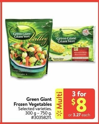 Walmart Green Giant Frozen Vegetables offer