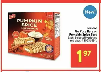 Walmart Leclerc Go Pure Bars or Pumpkin Spice Bars offer