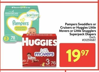 Walmart Pampers Swaddlers or Cruisers offer