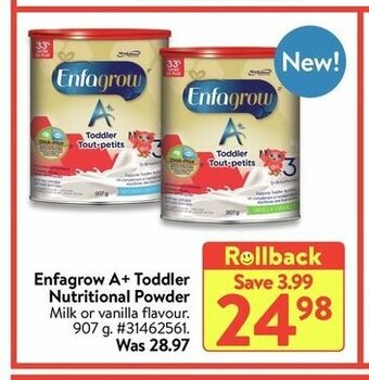 Walmart Enfagrow A+ Toddler Nutritional Powder offer