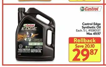 Walmart Castrol Edge Synthetic Oil offer