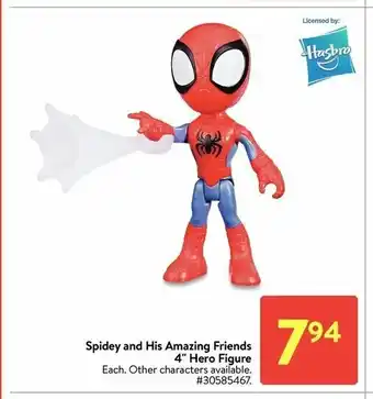 Walmart Spidey And His Amazing Friends 4" Hero Figure offer