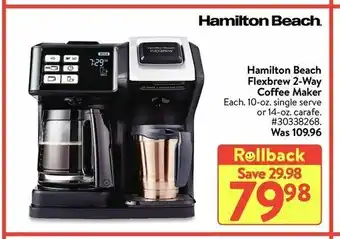 Walmart Hamilton Beach Flexbrew 2-Way Coffee Maker offer