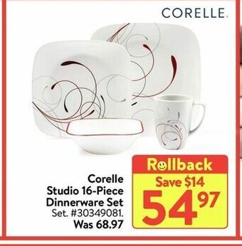 Walmart Corelle Studio 16-Piece Dinnerware Set offer
