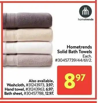 Walmart Hometrends Solid Bath Towels offer