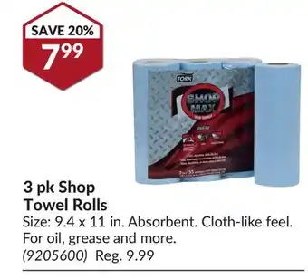 Princess Auto 3 pk Shop Towel Rolls offer