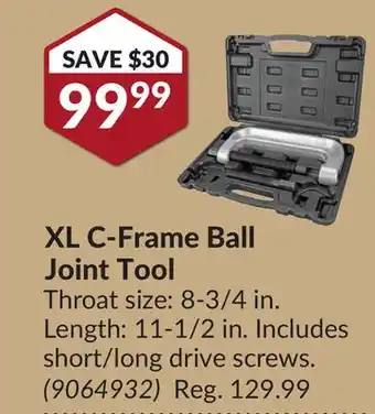 Princess Auto XL C-Frame Ball Joint Tool offer