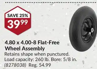 Princess Auto 4.80 x 4.00-8 Flat-Free Wheel Assembly offer